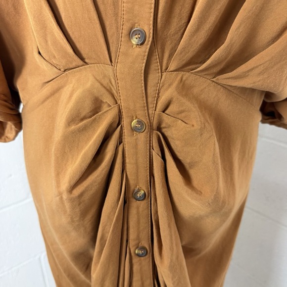 Curvy Girl by Ashley Stewart Maxi Shirt Dress Ruched Relaxed Office Eclectic 2X - Picture 7 of 14